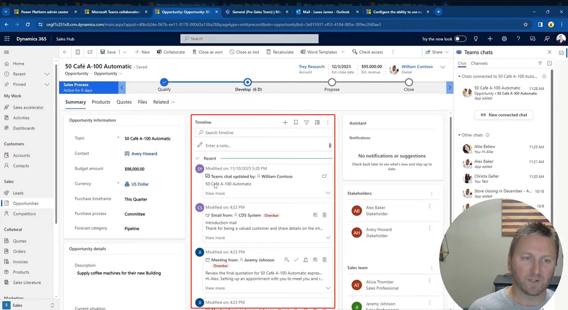 Dynamics 365：Teams Chat 更新沉淀到 Timeline