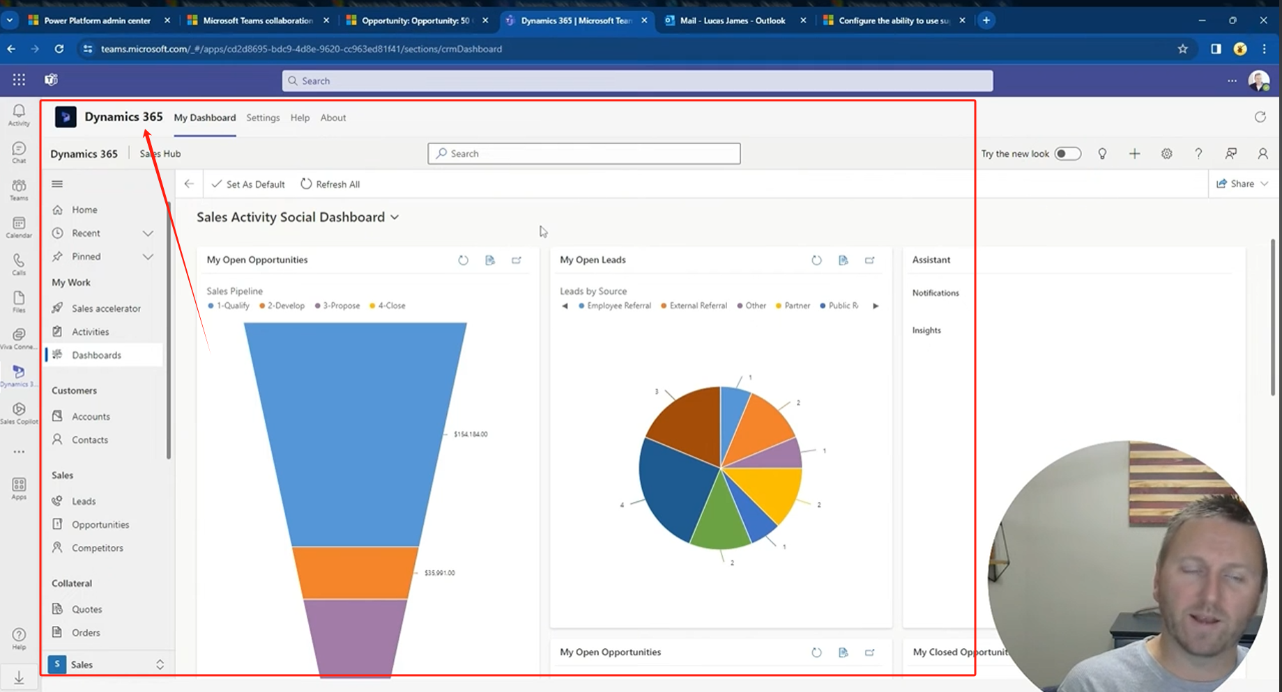 Teams：左侧导航栏配置 Dynamics 365 应用
