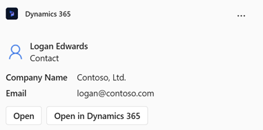 Dynamics 365：Teams 内发送 CRM 记录卡片