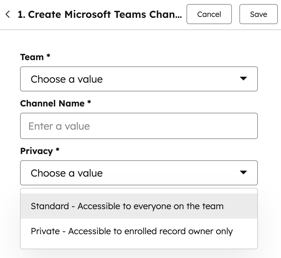 HubSpot：创建 Microsoft Teams Channel
